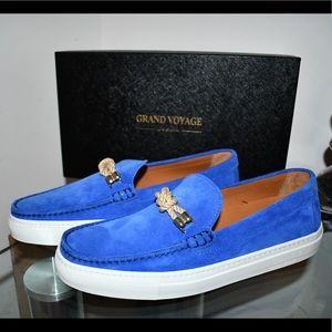 Blue suede men’s deck shoe 10.5